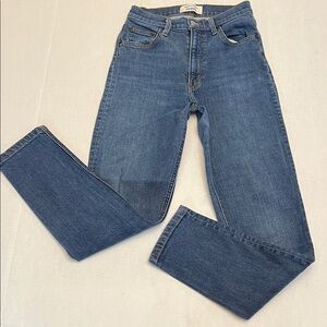 REFORMATION JEANS HIGH & SKINNY CROP IN GENEVA WASH SIZE 25